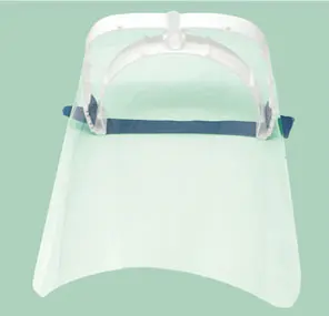 Dhumal Face Shield — front view showing PET antifog screen with headband